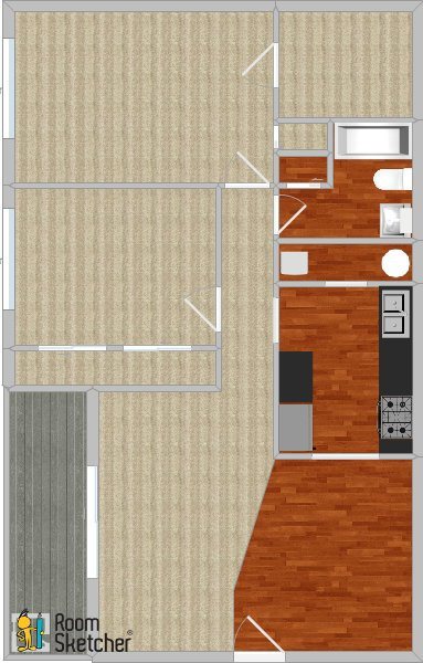 2 bed 1 bath, remodeled Floor Plan 4